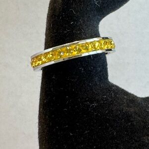 Lemon Yellow Cubic Zirconia Eternity Band